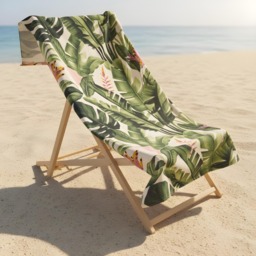 OHS Tropical Print Beach Towel - Green - thumbnail 2