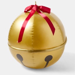 OHS Indoor/Outdoor Inflatable Hanging LED Bell Decoration - Gold - thumbnail 4
