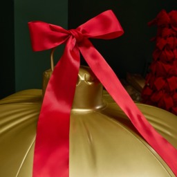OHS Indoor/Outdoor Inflatable Hanging LED Bell Decoration - Gold - thumbnail 3