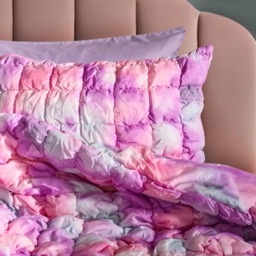 OHS Quilted Seersucker Tie Dye Duvet Cover Set, Multi - Single - thumbnail 2
