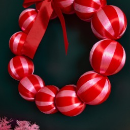 OHS Bauble Wreath - Red/Pink - thumbnail 3