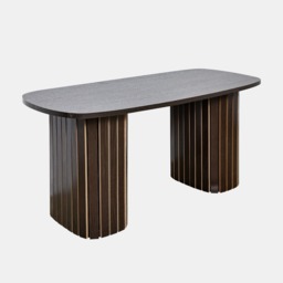 OHS Madison Ribbed Coffee Table - Dark Wood - thumbnail 5