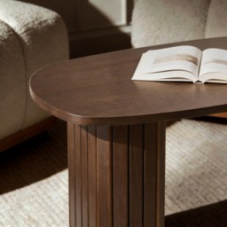OHS Madison Ribbed Coffee Table - Dark Wood - thumbnail 3