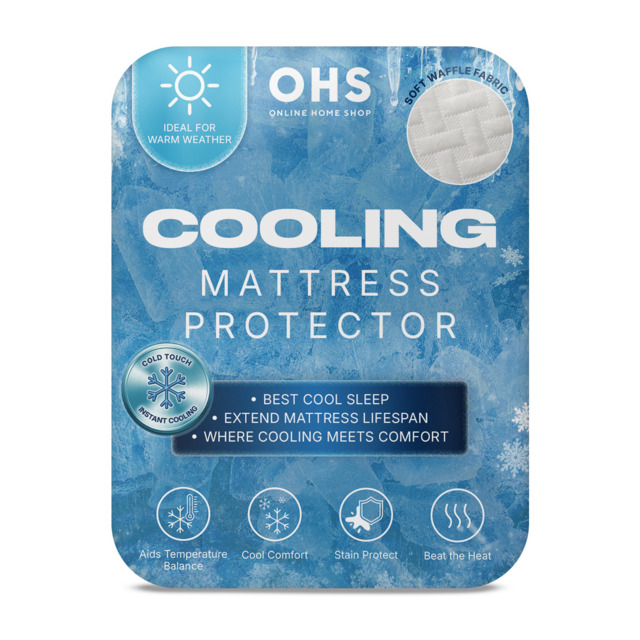 OHS Cooling Mattress Protector, White - King - image 1