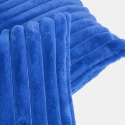 OHS 4 Pack Faux Fur Thick Ribbed Cushion Covers with Cushion Pads, Cobalt Blue - 45 x 45cm - thumbnail 4