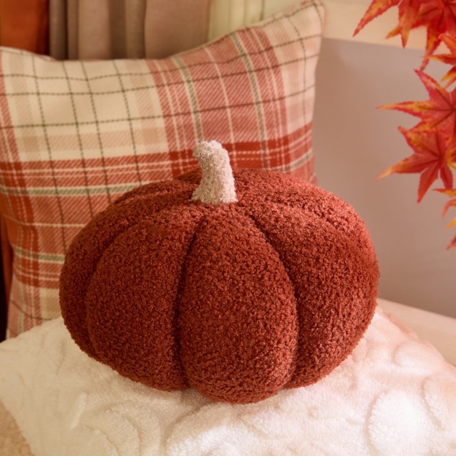 OHS Boucle Autumn Pumpkin Cushion - Rust - image 1