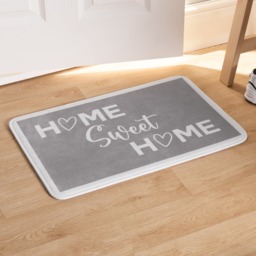 OHS Washable Home Sweet Home Printed Mat - Grey - thumbnail 1