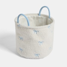 OHS Bow Boucle Storage Basket, Blue/White - Small - thumbnail 2