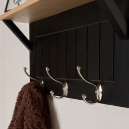 OHS Coat Hook Shelf - Black/Natural - thumbnail 2