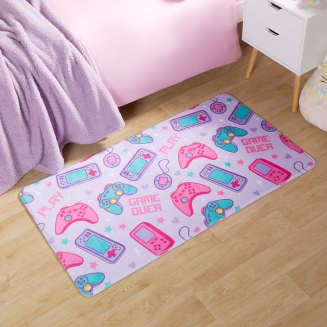 OHS Kids Washable Supersoft Gaming Rug - Lilac - image 1