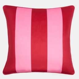 OHS 2 Pack Matte Velvet Trick Stripe Cushion Covers, 45 x 45cm - Pink/Red - thumbnail 2