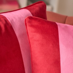 OHS 2 Pack Matte Velvet Trick Stripe Cushion Covers, 45 x 45cm - Pink/Red - thumbnail 5