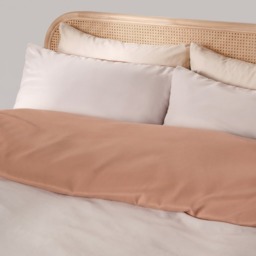 OHS Reversible Duvet Cover Set, Stone/Toffee - Double - thumbnail 3