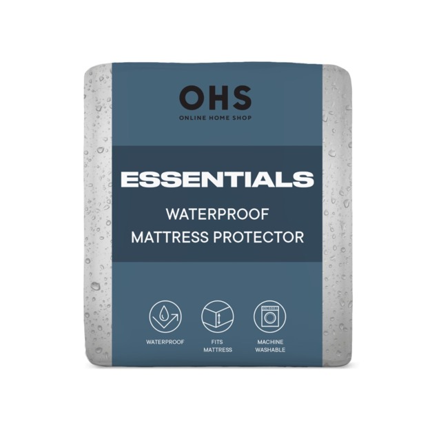 OHS Waterproof Mattress Protector, White - Single - image 1