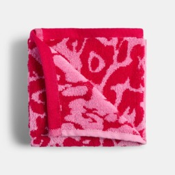 OHS 100% Cotton Jacquard Leopard Bath Towel - Pink - thumbnail 2
