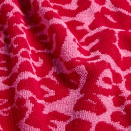 OHS 100% Cotton Jacquard Leopard Bath Towel - Pink - thumbnail 4