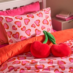 OHS Heart Leopard Print Duvet Cover Set, Pink - Single - thumbnail 2