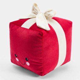 OHS Bow Present Shaped Cushion - Red/Cream - thumbnail 2