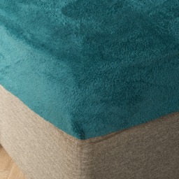 OHS Teddy Fleece Fitted Sheet, Teal - Single - thumbnail 3