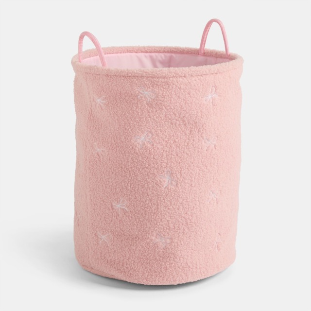 OHS Bow Boucle Storage Basket, Pink - Large - image 1