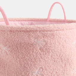 OHS Bow Boucle Storage Basket, Pink - Large - thumbnail 3