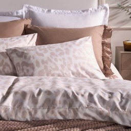 OHS Leopard Print Duvet Cover Set, Stone - Double - thumbnail 2
