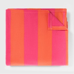 OHS Stripe Fleece Throw - Orange/Pink - thumbnail 4