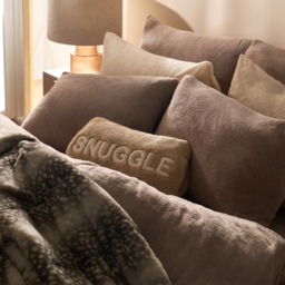 OHS Teddy Fleece Duvet Cover Set, Natural - King - thumbnail 3