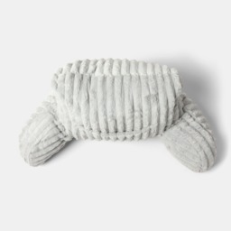 OHS Heatable Ribbed Faux Fur Cuddle Cushion - Silver - thumbnail 3