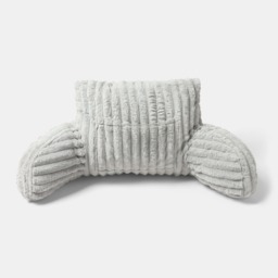 OHS Heatable Ribbed Faux Fur Cuddle Cushion - Silver - thumbnail 2