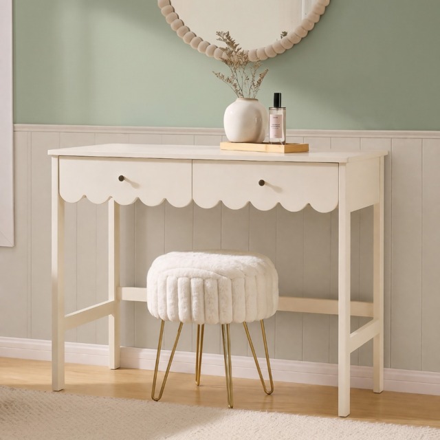 OHS Scalloped Dressing Table - Cream - image 1