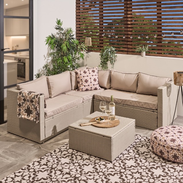 OHS Tuscany 5 Seater Rattan Sofa Set - Natural - image 1
