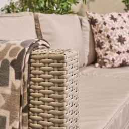 OHS Tuscany 5 Seater Rattan Sofa Set - Natural - thumbnail 3