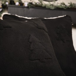 OHS Tufted Winter Tree Cushion Covers, Black - 45 x 45cm - thumbnail 2