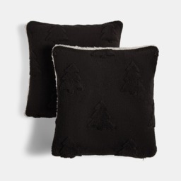 OHS Tufted Winter Tree Cushion Covers, Black - 45 x 45cm - thumbnail 4