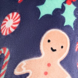 OHS Kids Gingerbread Man Hoodie Blanket - Navy - thumbnail 3
