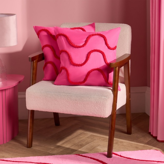 OHS 4 Pack Tufted Wave Cushion Covers - Hot Pink/Red - image 1