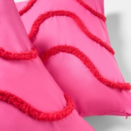 OHS 4 Pack Tufted Wave Cushion Covers - Hot Pink/Red - thumbnail 4