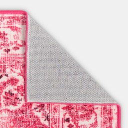 OHS Washable Vintage Printed Rug, Pink - 80 x 150cm - thumbnail 5