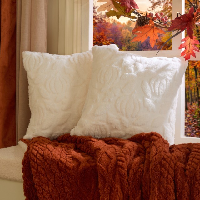 OHS Tufted Pumpkin Cushion Covers, Cream - 45 x 45cm - image 1
