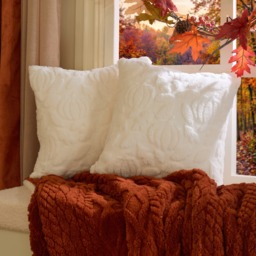 OHS Tufted Pumpkin Cushion Covers, Cream - 45 x 45cm