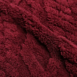OHS Cable Knit Sherpa Throw, Burgundy - 130 x 160cm - thumbnail 4