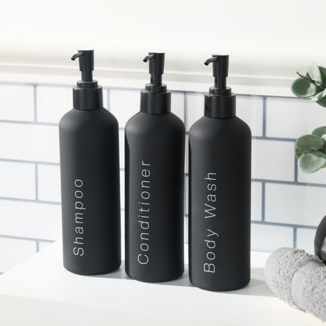 OHS Dispenser Bottles, Black - 3 Pack - image 1
