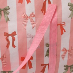 OHS Multi Bow Stripe Christmas Tree Storage Bag - Pink/White - thumbnail 4
