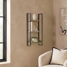 OHS 3-Tier Wall Mounted Shelf - Light Wood - thumbnail 1