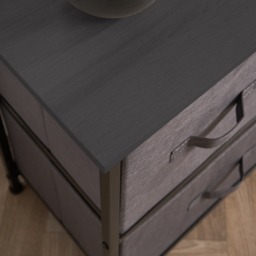 OHS Brooklyn Fabric 5 Drawer Chest - Grey - thumbnail 3