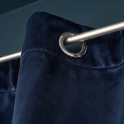 OHS Thermal Velvet Eyelet Curtains, Navy - 90 x 90in - thumbnail 4