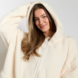 OHS Adults Zipper Hoodie Blanket - Cream - thumbnail 4