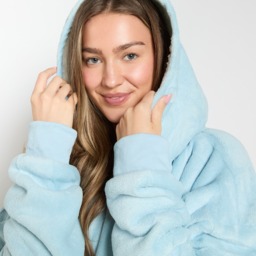 OHS Supersoft Hoodie Blanket, Adults - Baby Blue - thumbnail 5