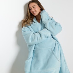 OHS Supersoft Hoodie Blanket, Adults - Baby Blue - thumbnail 2